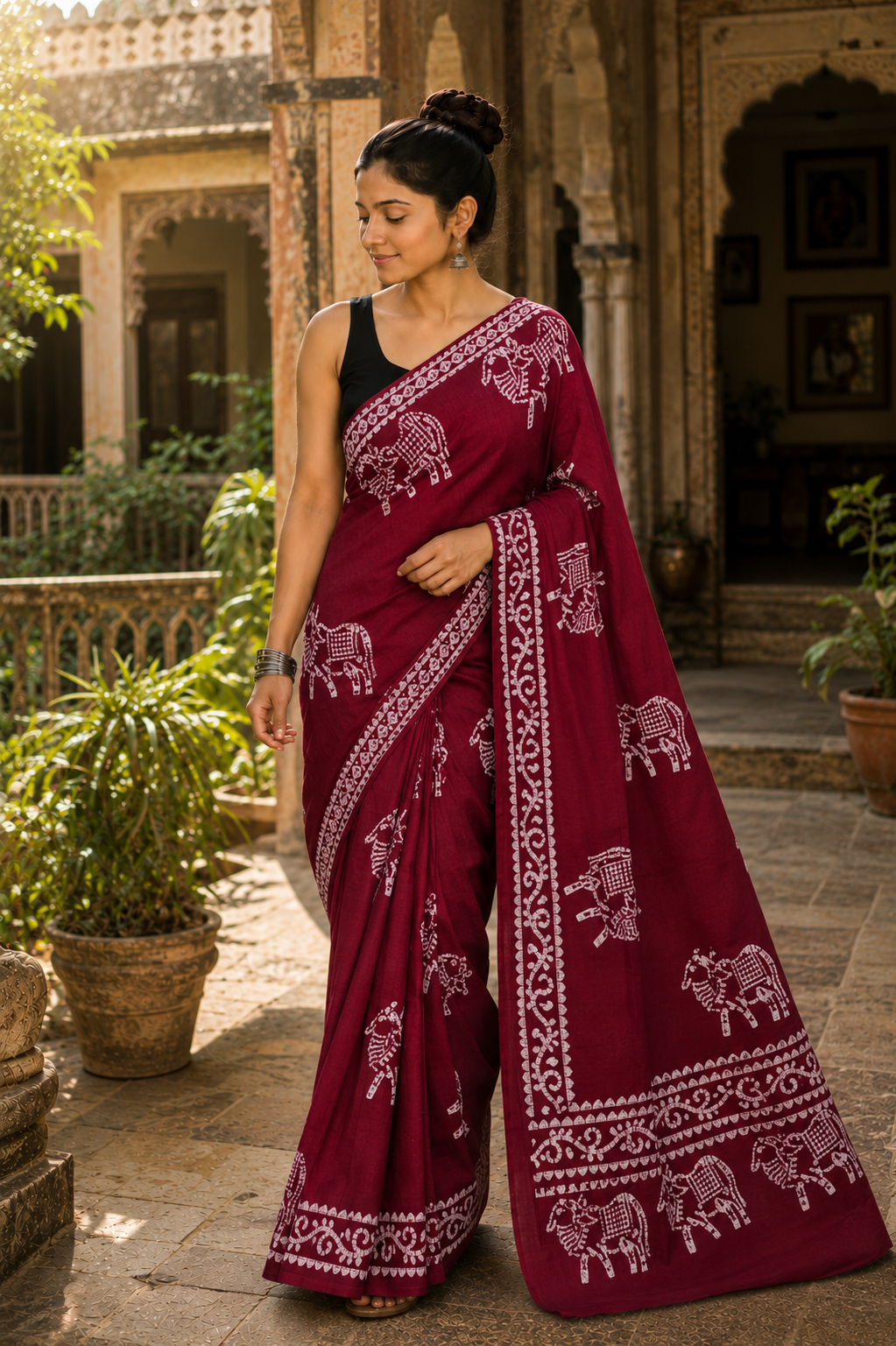 Maroon Color Saree